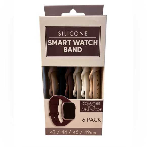 Other - Silicone Smart Watch Band 6-Pack - Black, Brown, White, Tan